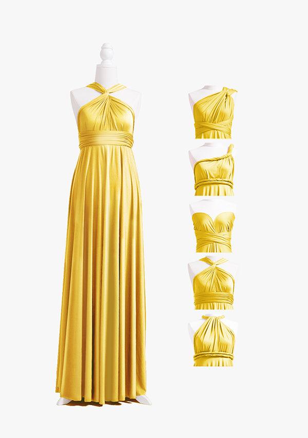 Gold Yellow Multiway Convertible Infinity Dress-InfinityDress.com.au