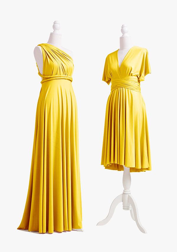 Gold Yellow Multiway Convertible Infinity Dress-InfinityDress.com.au