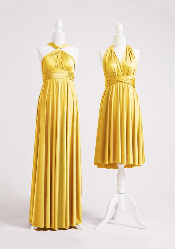 Gold Yellow Multiway Convertible Infinity Dress-InfinityDress.com.au