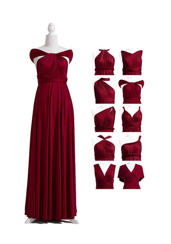 Burgundy Wine Multiway Convertible Infinity Dress-InfinityDress.com.au